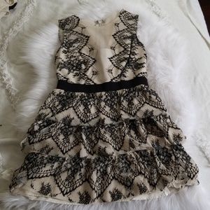 BCBG Max Azria Collier Scalloped Lace Dress